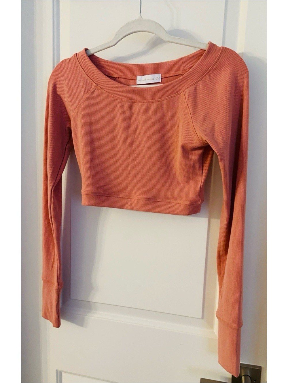 House of Harlow 1960 Cropped Long-Sleeve Top - Dusty Coral